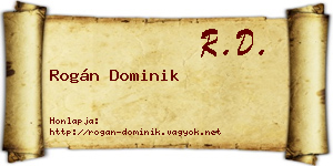 Rogán Dominik névjegykártya